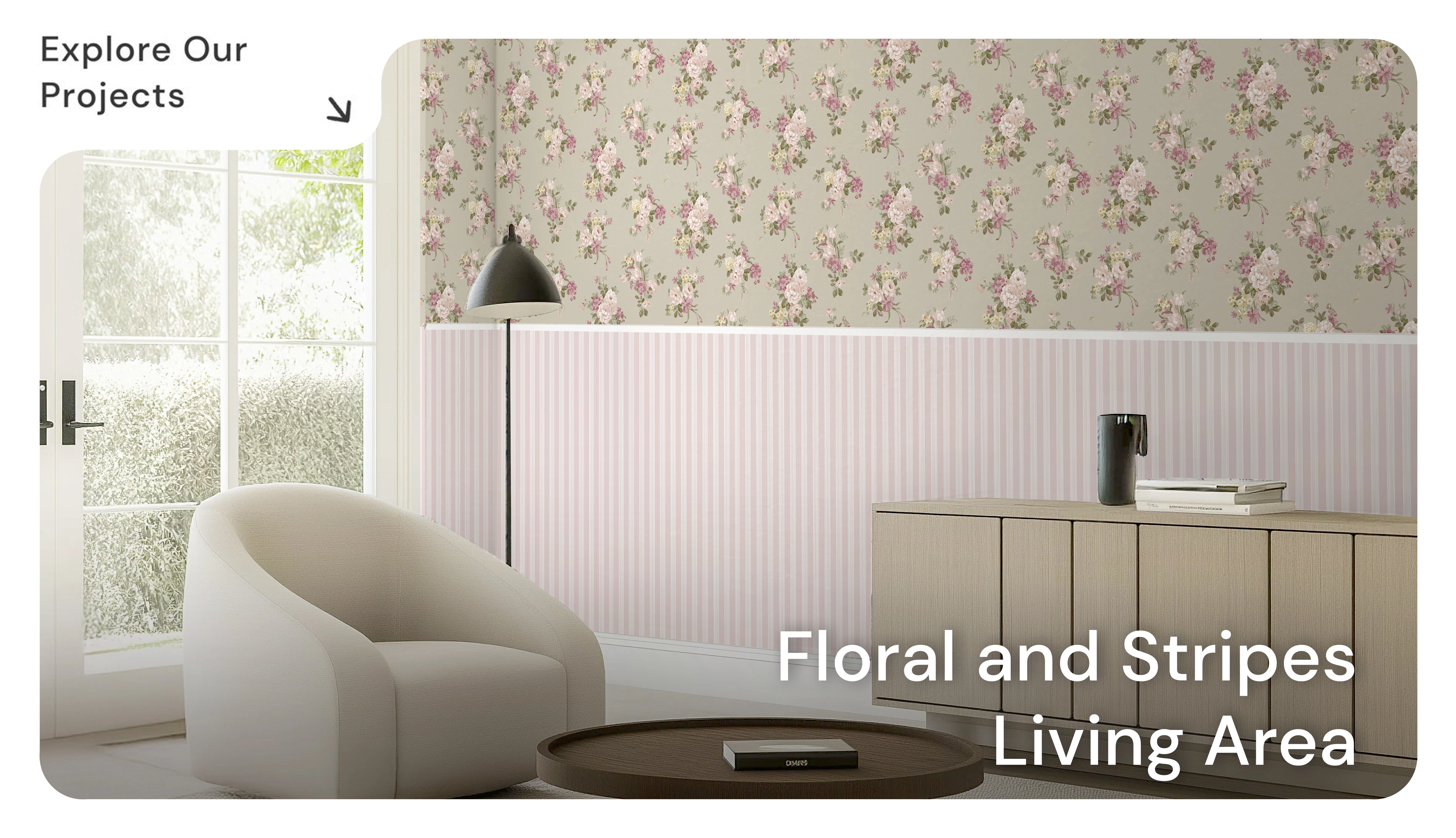 Floral and Stripes Living Area